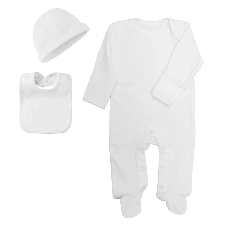 Soft 100% Combed Brushed Cotton Newborn Baby Clothing Sets Romper Bonnet Bibs Sleepsuit Jumpsuit Growing One-Pieces Grows Roupa