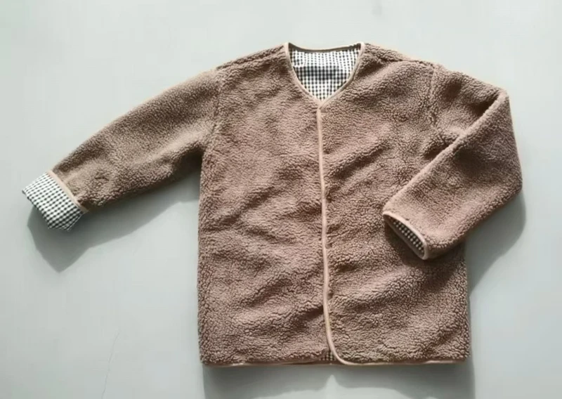 Fashion New Autumn and Winter Warm Jacket Two Sides Wear Plaid Plush Jacket Kids Jackets Winter Clothes DGUKYM 12042 image 3