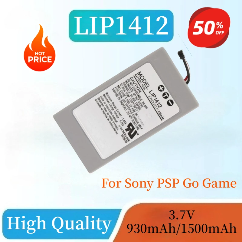 

High Quality New Rechargeable Battery LIP1412 3.7V 930mAh/1500mAh for Sony PSP Go Game Console High-capacity Battery