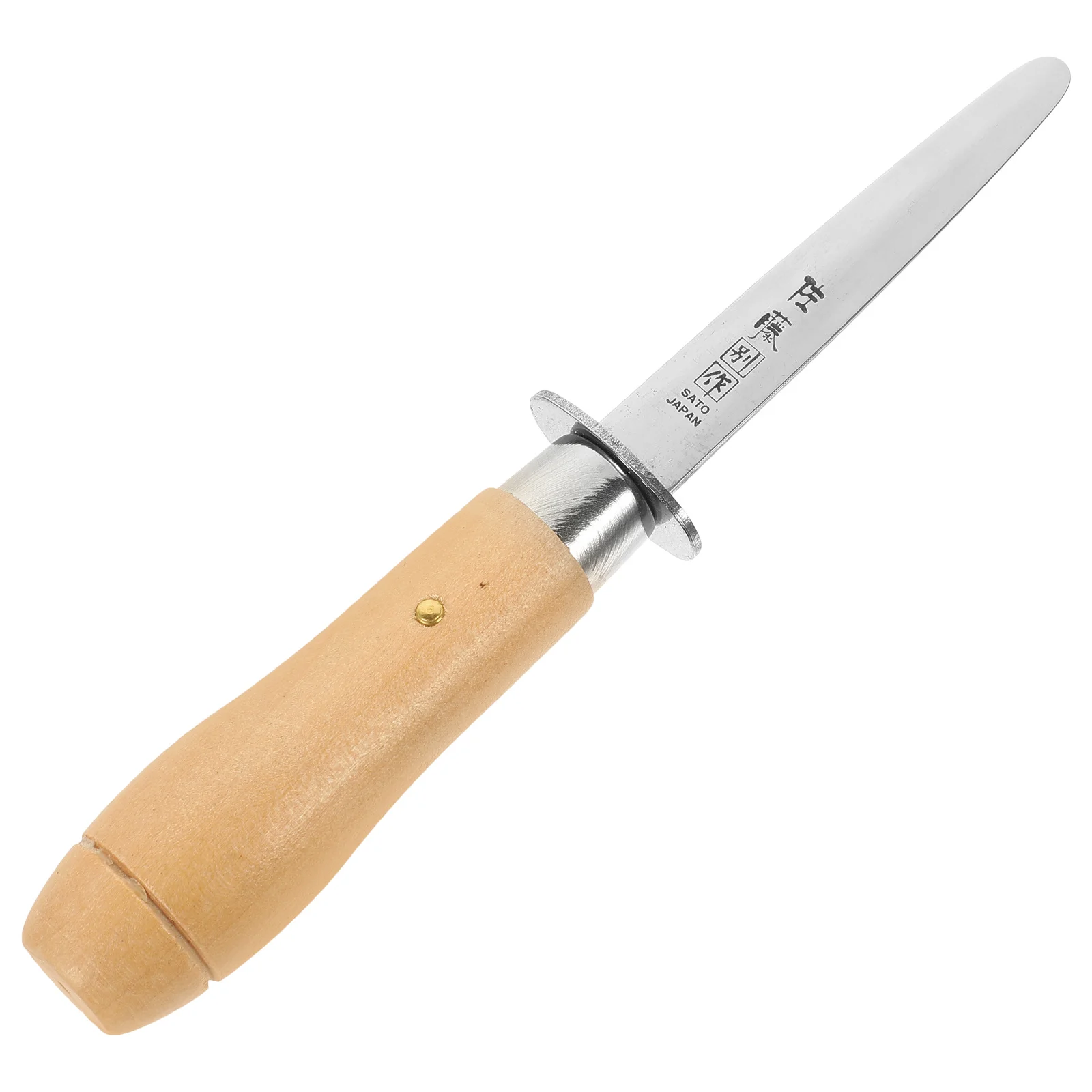 

Large Stainless Steel Oyster Clam Knife Wood Handle Hand Guard Shellfish Opener Safe Seafood Shucker