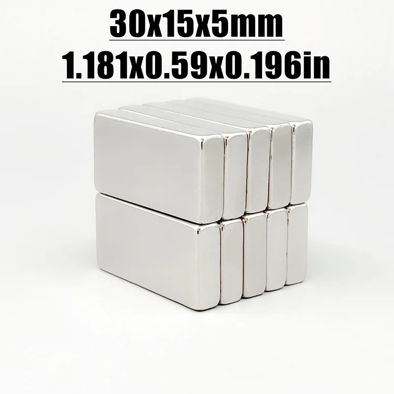 5/10/15/20Pcs 30x15x5 Neodymium Magnet 30mm x 15mm x 5mm N35 NdFeB Block Super Powerful Strong Permanent Magnetic imanes