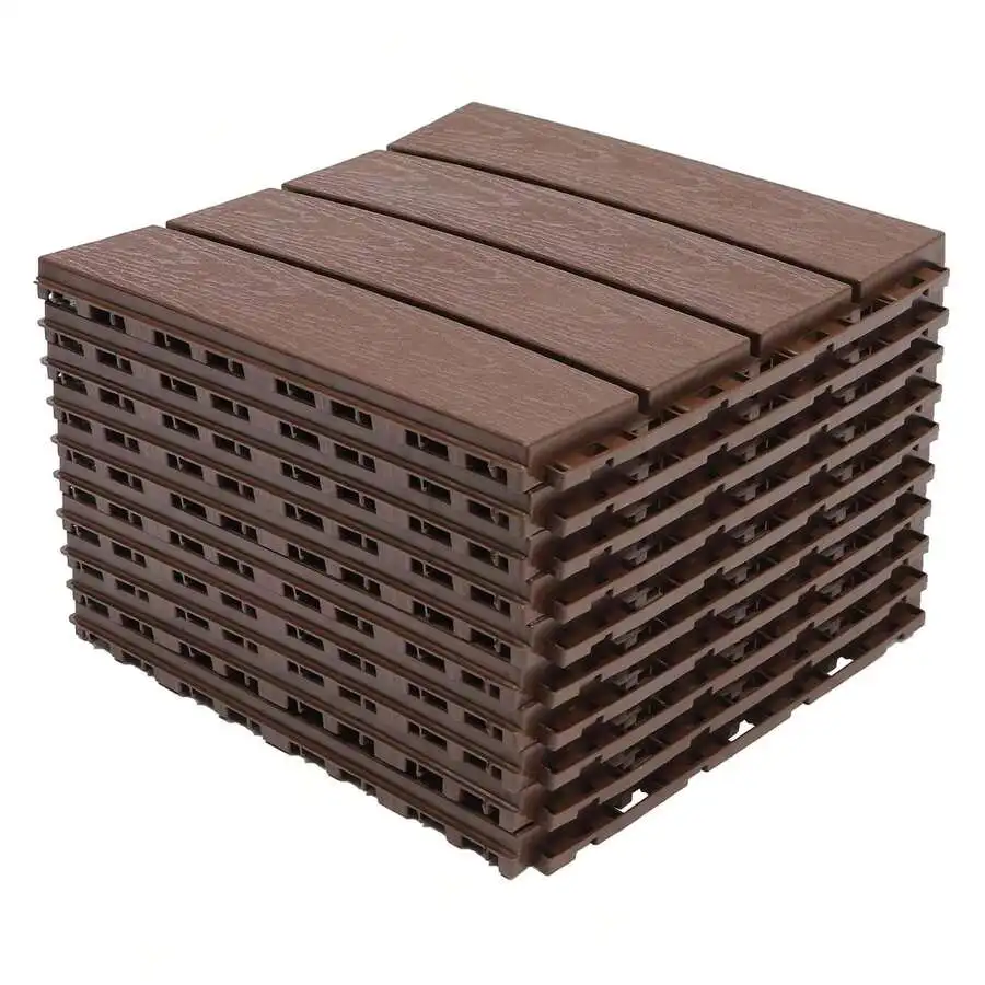 Deck Tiles, 12 Pack Interlocking Deck Tiles, 12'X12' DIY Patio Deck Tiles, Outdoor Plastic Interlocking Flooring Tiles For Porch