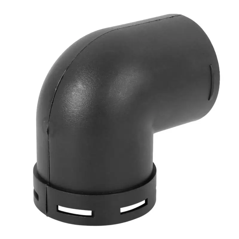 Tubo de conducto de aire caliente para calentador de coche, conector de salida de codo, plástico negro, 60mm