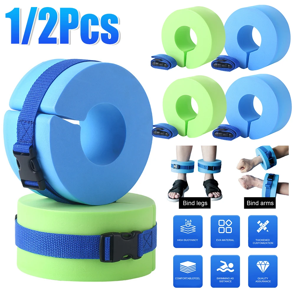 1/2 stücke Schwimmen Gewichte Aquatische Manschetten Wasser Aerobic Float Ring Fitness Übung Set Workout Knöchel Arme Gürtel Pool Zubehör