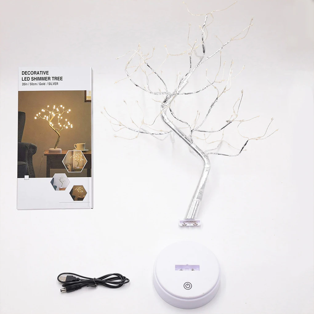 Luce d'atmosfera in stile bonsai ABS con alimentazione USB/batteria per la decorazione domestica Decorazione della camera da letto Luce notturna a LED