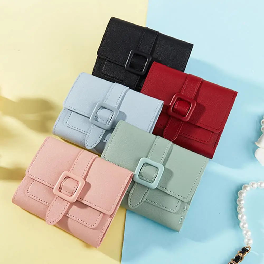 Women Small Wallets Hasp Coin Purse PU Leath Mini  Multi-Slots Cards Holder Short Wallets Slim Small Wallet Zipper Coin Purse