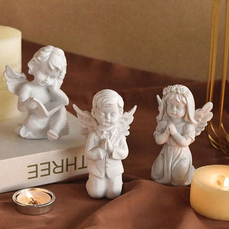 DIY Epoxidharz Gipsform Ornament-Gießform Heimdekoration 3D Gebetsengel Silikonformen Duftkerzen Gipsform