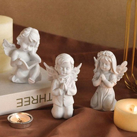DIY Epoxy Resin Gypsum Form Ornament Mould Home Decoration 3D Prayer Angel Silicone Molds Scented Candle Plaster Mold