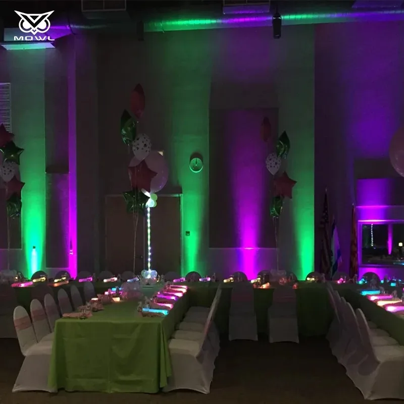 MOWL Wireless Control DMX 6*18W RGBWA UV 6in1 Battery Powered Uplight LED Par Light for Wedding DJ Party