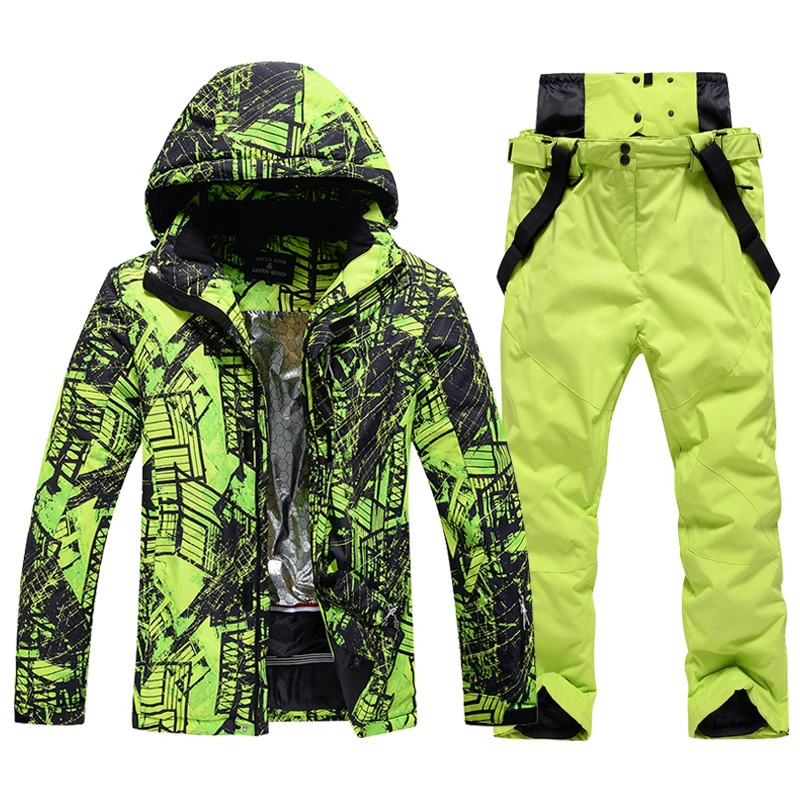 

Ski Suit Men's Super Warm Thicken Waterproof Windproof Winter Snow Suits Skiing And Snowboarding Jackets + Pants Brands Overalls