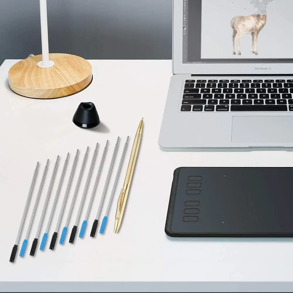Ballpoint Pen Refills 20 Pack, 1.0mm Medium Point-10 Black & 10 Blue, Smooth Writing Replaceable German Ink Refill view 5