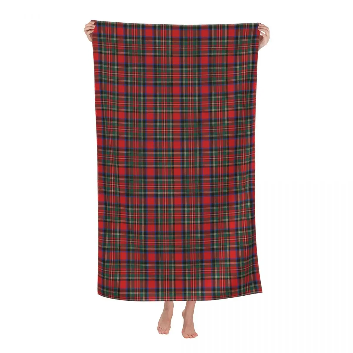 

Custom Classic Popular Tartan Plaid Beach Towel Geometric Gingham Check Texture Super Soft Microfiber Pool Towels