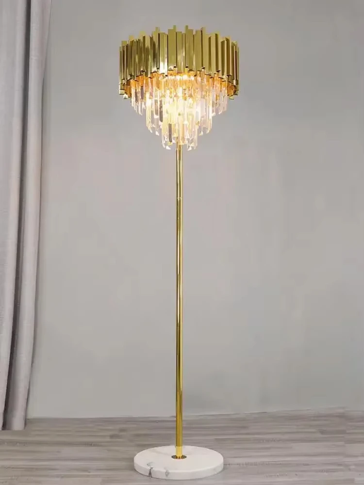 Luxury Crystal Lamp Modern Floor Lamp Bedroom Decorative Table Lamp Bedside Light Art Villa Living Room LED Lighting Shiny Lamp