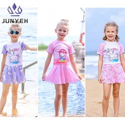 Unicorn Girl Swim Wear Children's One-Piece Swimsuit Summer Quick-Drying Swimwear Girls' Hot Spring Swimsuit For Kids 5-9 years