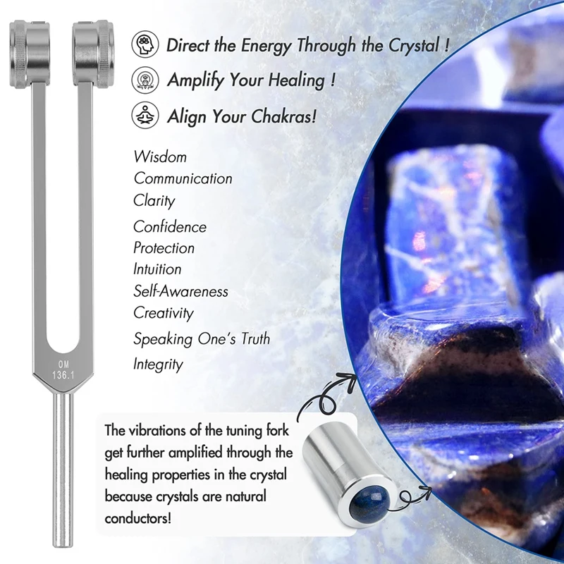 

A57T 528 HZ Tuning Forks for Healing Chakra Set OM136.1 Hz for Repair Sound Healing Instruments with Tuning Fork Holder B
