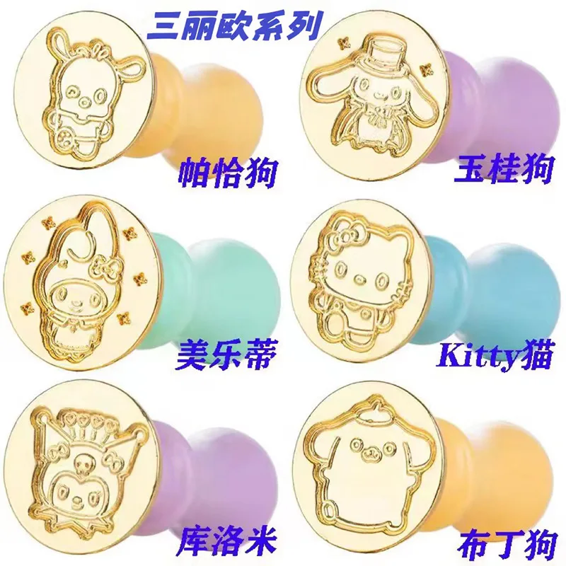Sanrio Hello Kitty Stempel Messing Lakzegel DIY Fire Lakzegel Speelgoed Kuromi Cartoon Anime Zegel Huwelijksuitnodiging Zegellak Stempel