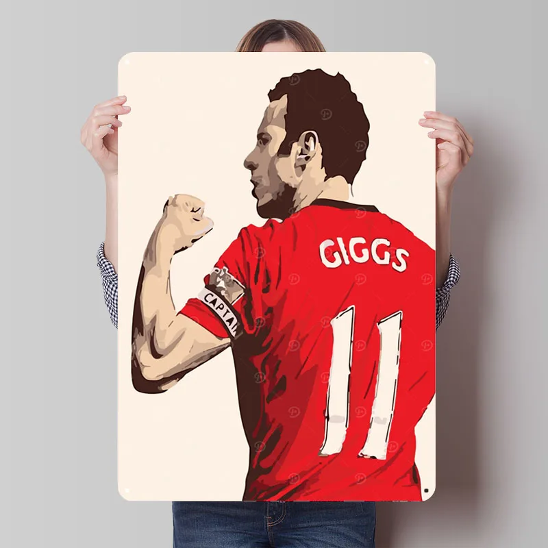 Райан Гиггс футболист металлический плакат настенная художественная роспись настраиваемые металлические жестяные вывески для настенного художественного украшения украшения дома