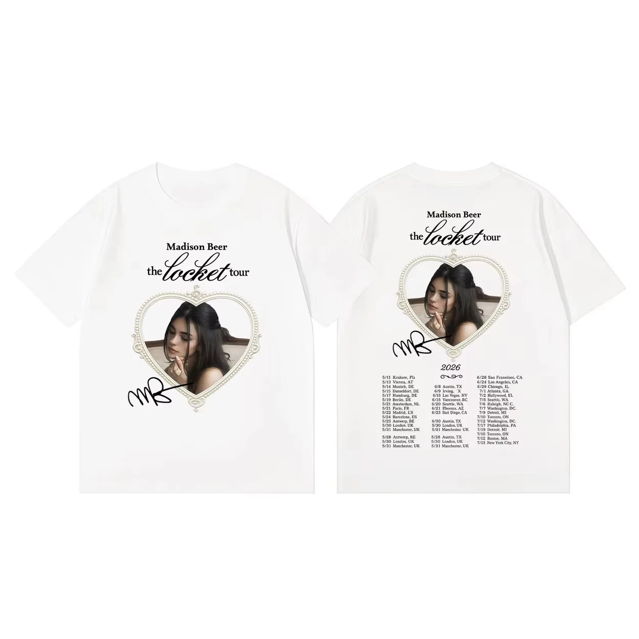 Madison Beer The Locket 2026 World Tour Merch T-Shirt, Unisex Pop Fashion Music Short Sleeve Tee, Summer Casual Loose Cotton Top