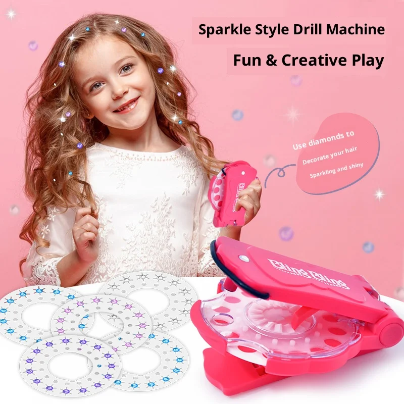

Magic Hair Styling Kit for Girls Glitter Diamond Hair Drill Bling Bling Headwear Accessories Kids Birthday Party Favors Gifts
