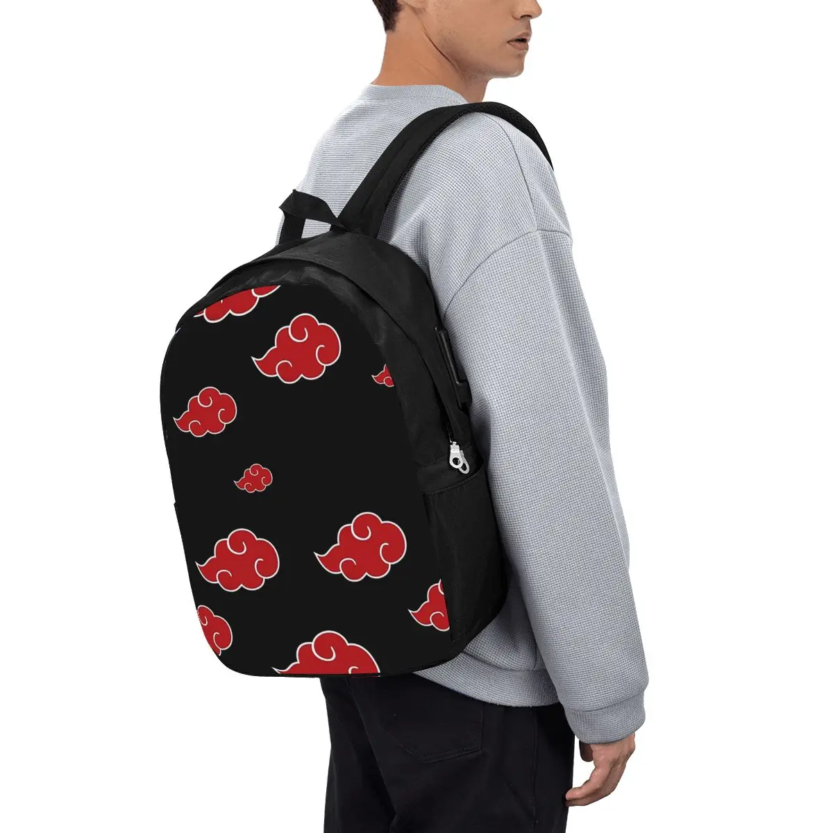 

Black And Red Cloud Backpack Travel Notebook Bag Computer College Student School Bag Laptop Shoulder Bags for Men Women