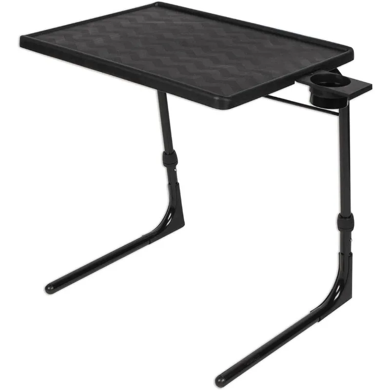 

TV Tray Table - Folding Couch Trays for Eating, Portable Bed Dinner Adjustable TV Table with 3 Angles, Cup Holder