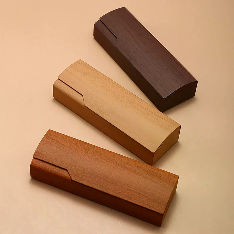 1PC PU Imitation Wood Grain Glasses Case Reading Glasses Case  Glasses Case Hard Box Unisex Sunglasses Container Gift