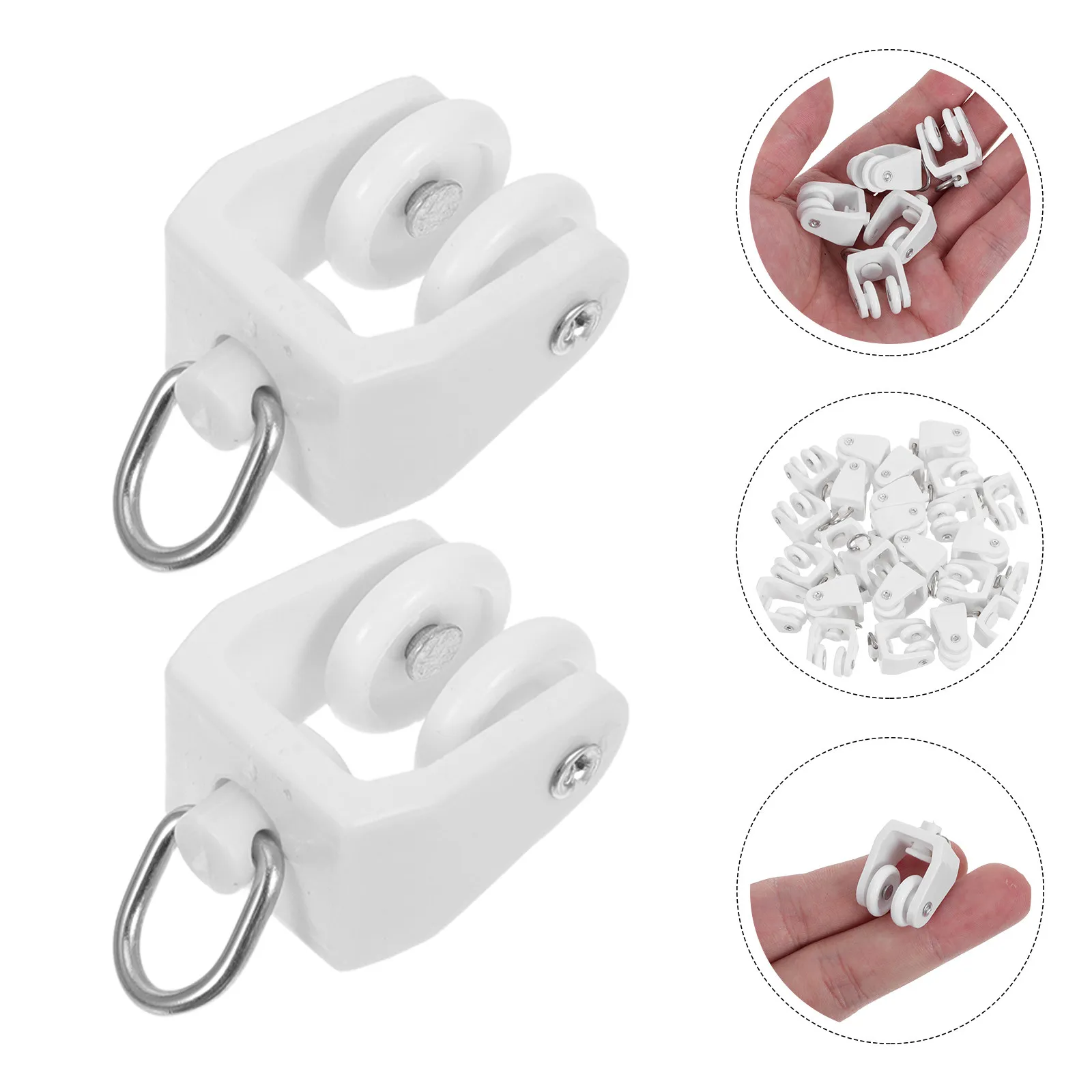 

30Pcs Curtain Track Roller Hooks Flexible Curved Gliders for Silent Smooth Operation Ceiling Wall Mounted Window Rail Rods