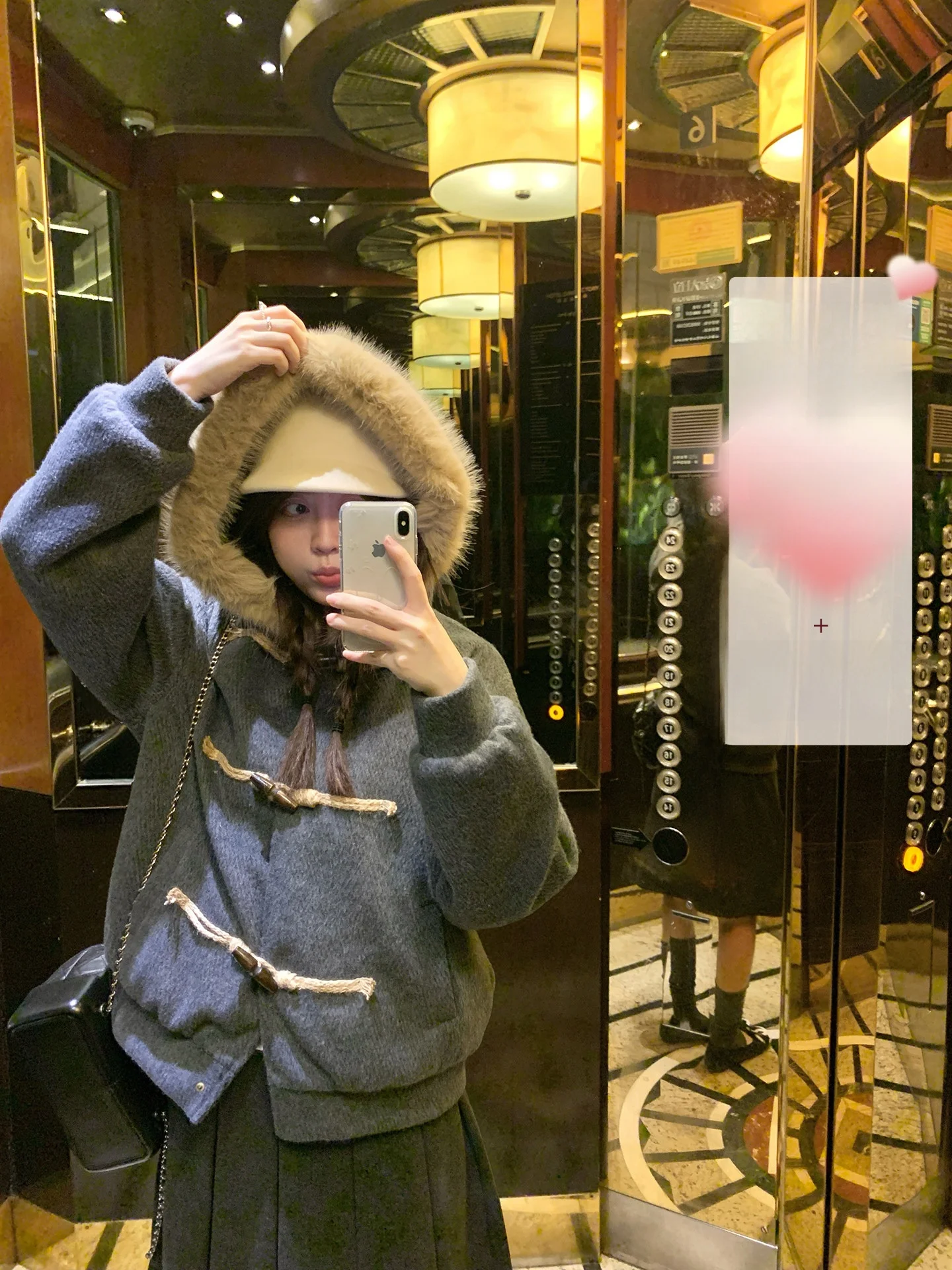 

Шерстяное пальто PtonUmi с меховым воротником, женское зимнее модное утепленное хлопковое пальто в корейском стиле с длинными рукавами