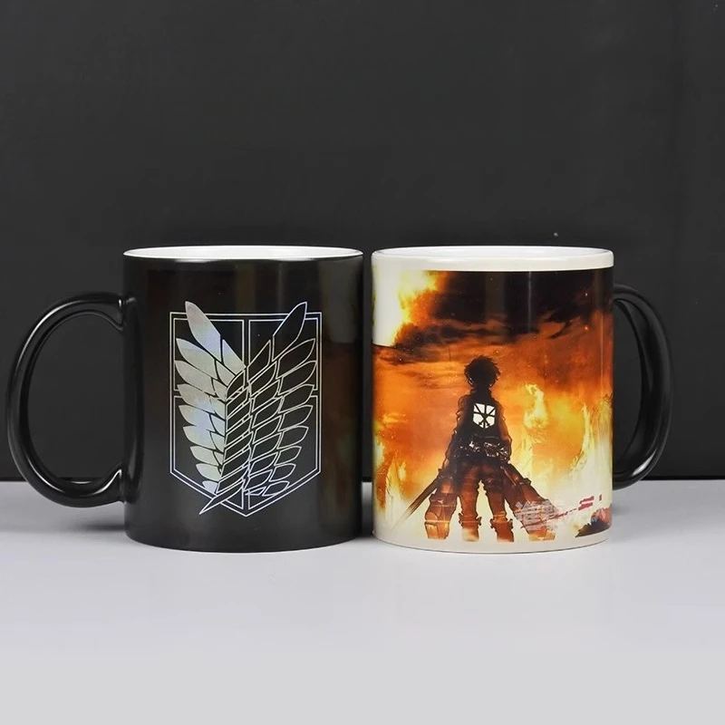 

Anime Attack on Titan Changing Color Mug Cool Coffee Animation Derivatives Wing of the freedom pattern Christmas gift