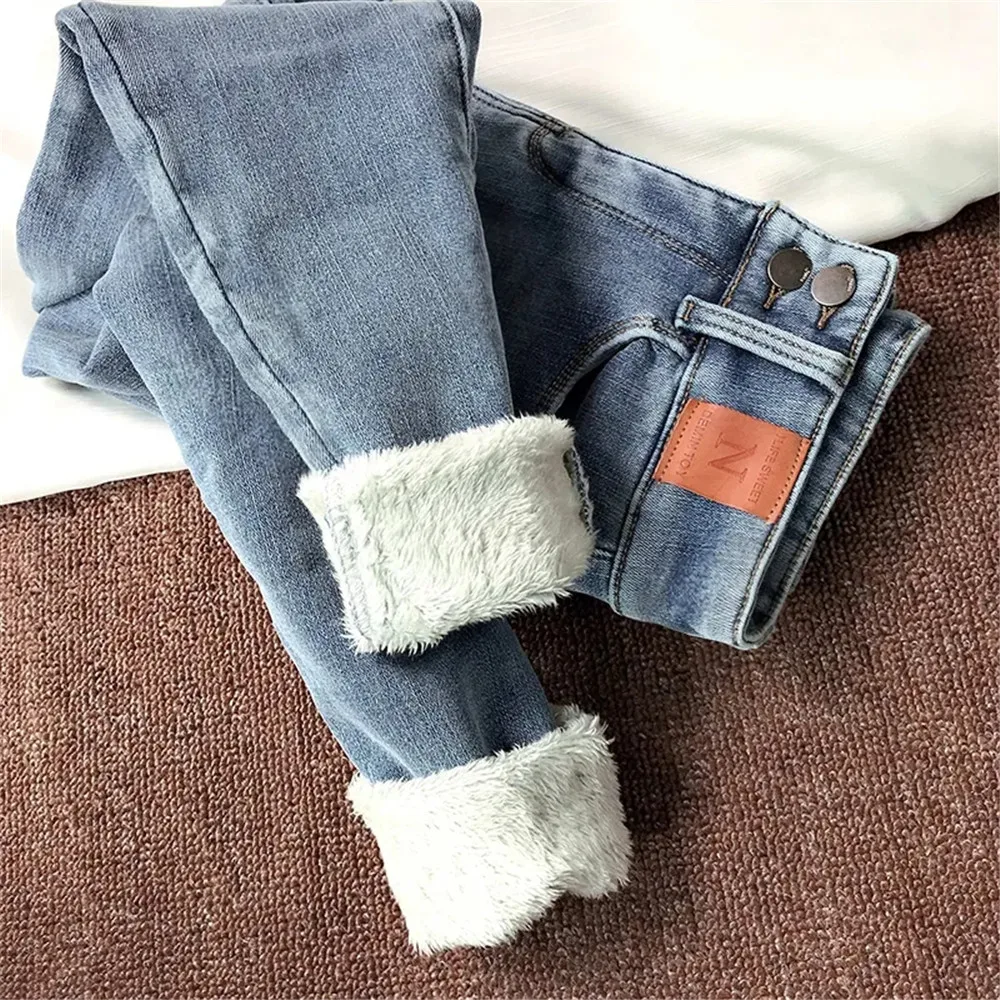 Warm Plus Velvet Harem Jeans Women Winter Casual High Waist Korean Denim Pants Harajuku Fashion Vintage Low Rise Denim Trousers