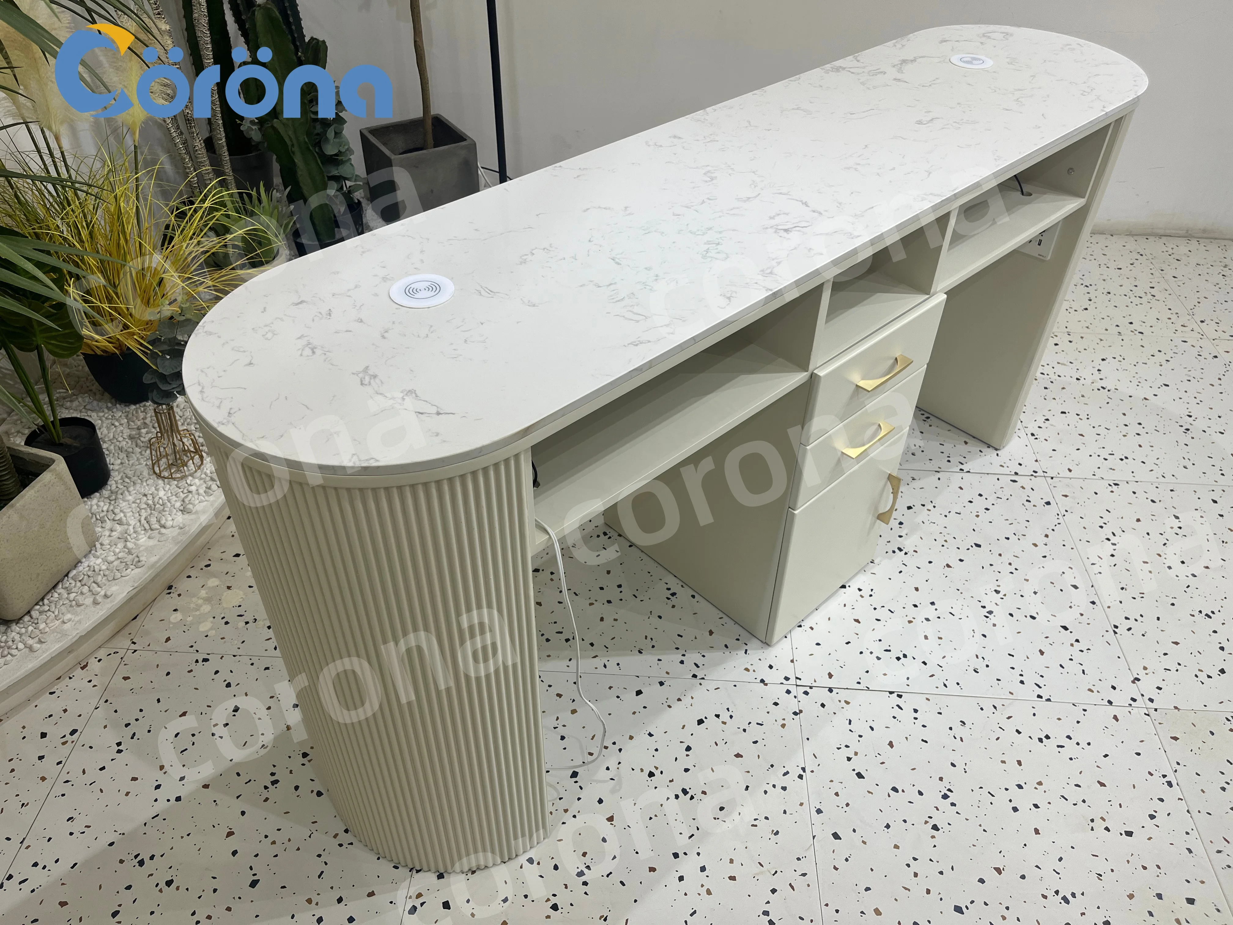 Factory Cheap Popular Modern Manicure Salon Furniture Nail Tech Table With Dust Collector