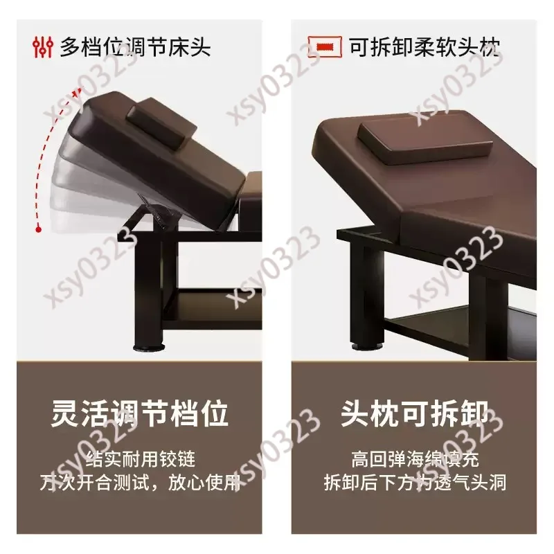Solid Wood Massage Table, Heavy Duty Stationary Bed for Spa, Beauty