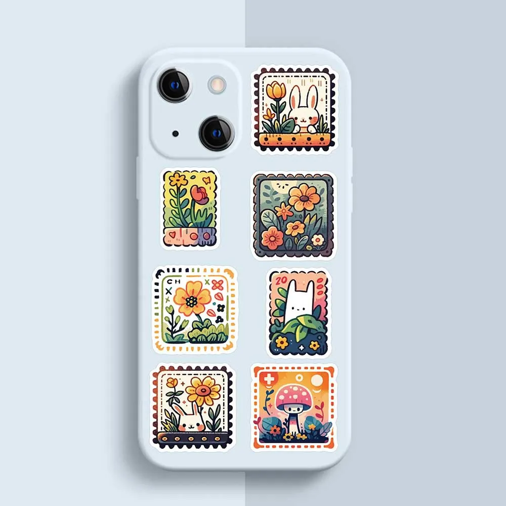 50 قطعة الحيوانات لطيف الرجعية ختم ملصقات الكرتون الكتابة على الجدران نمط ملصقات الزخرفية مقاوم للماء حقيبة دفتر كوب قارورة عازلة #5