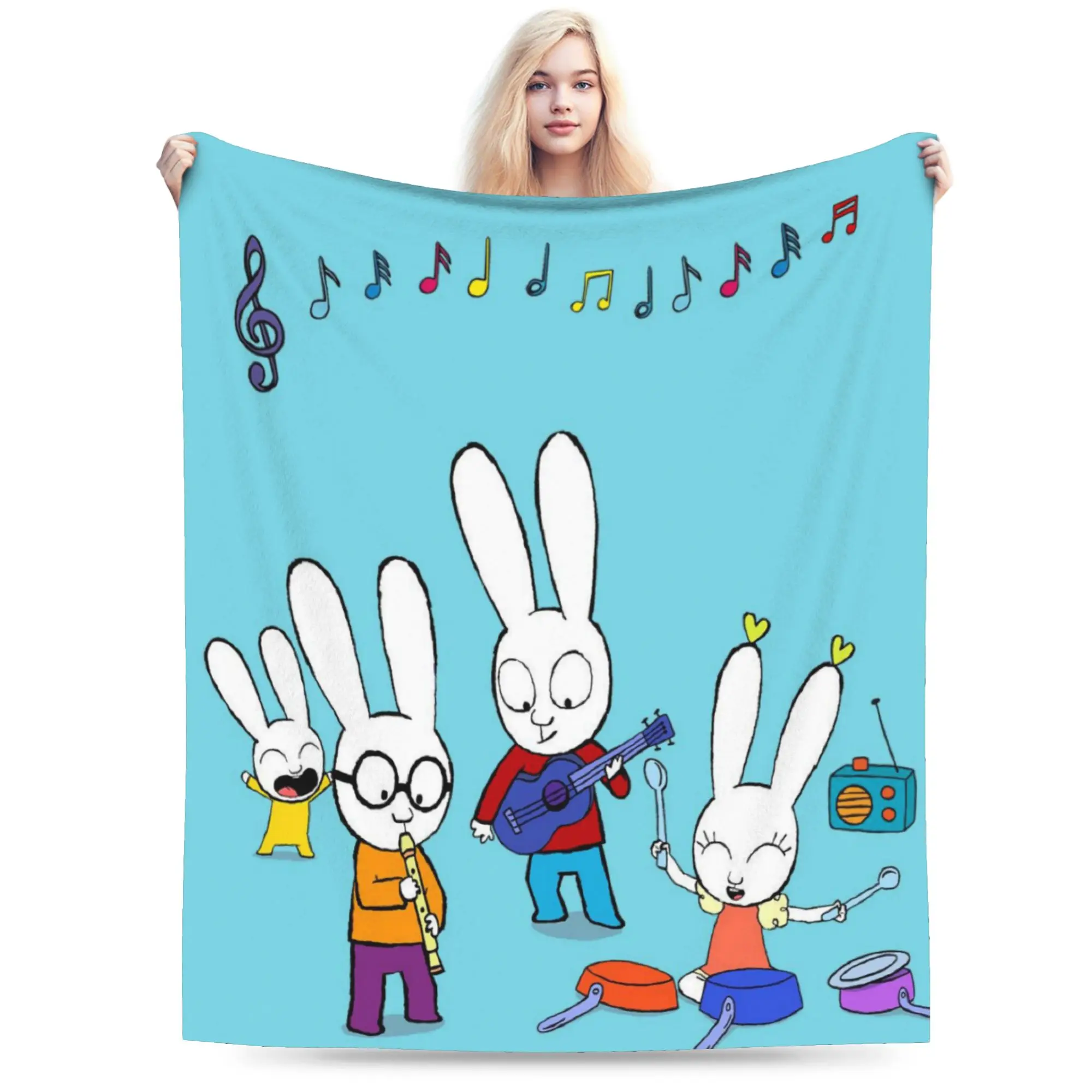 Comfortable Throw Blanket Travel S-Simon Super Rabbit Blankets  Flannel Bedspread For Bedroom Novelty Sofa Bed Cover