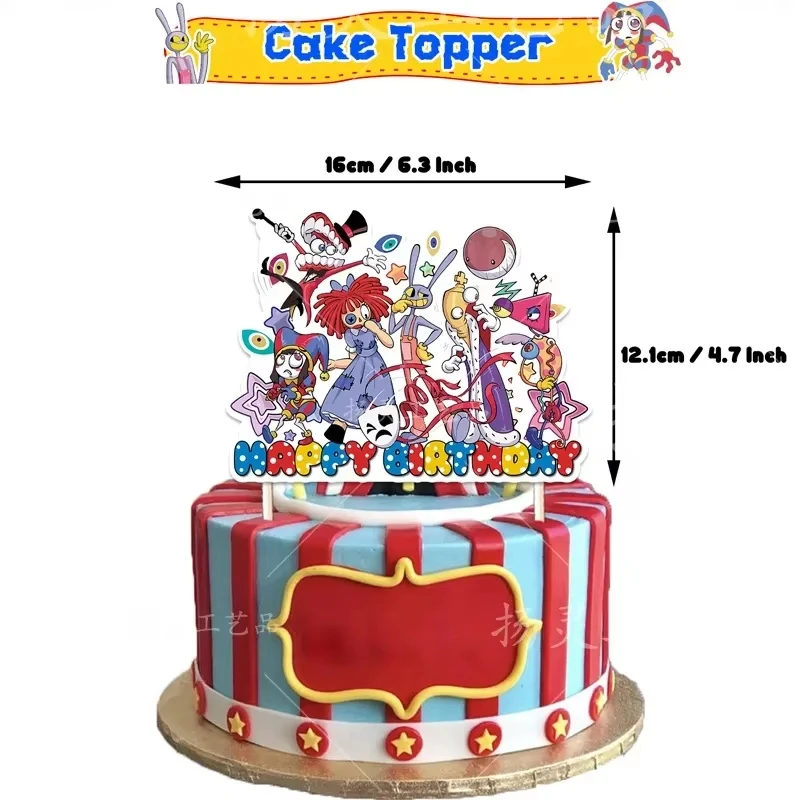 The Amazing Digital Circus Geburtstagsdekoration Tischgeschirr Becher Teller Servietten Ballon-Set Banner Hintergrund Geschenktüten Party-Zubehör – Detail 8