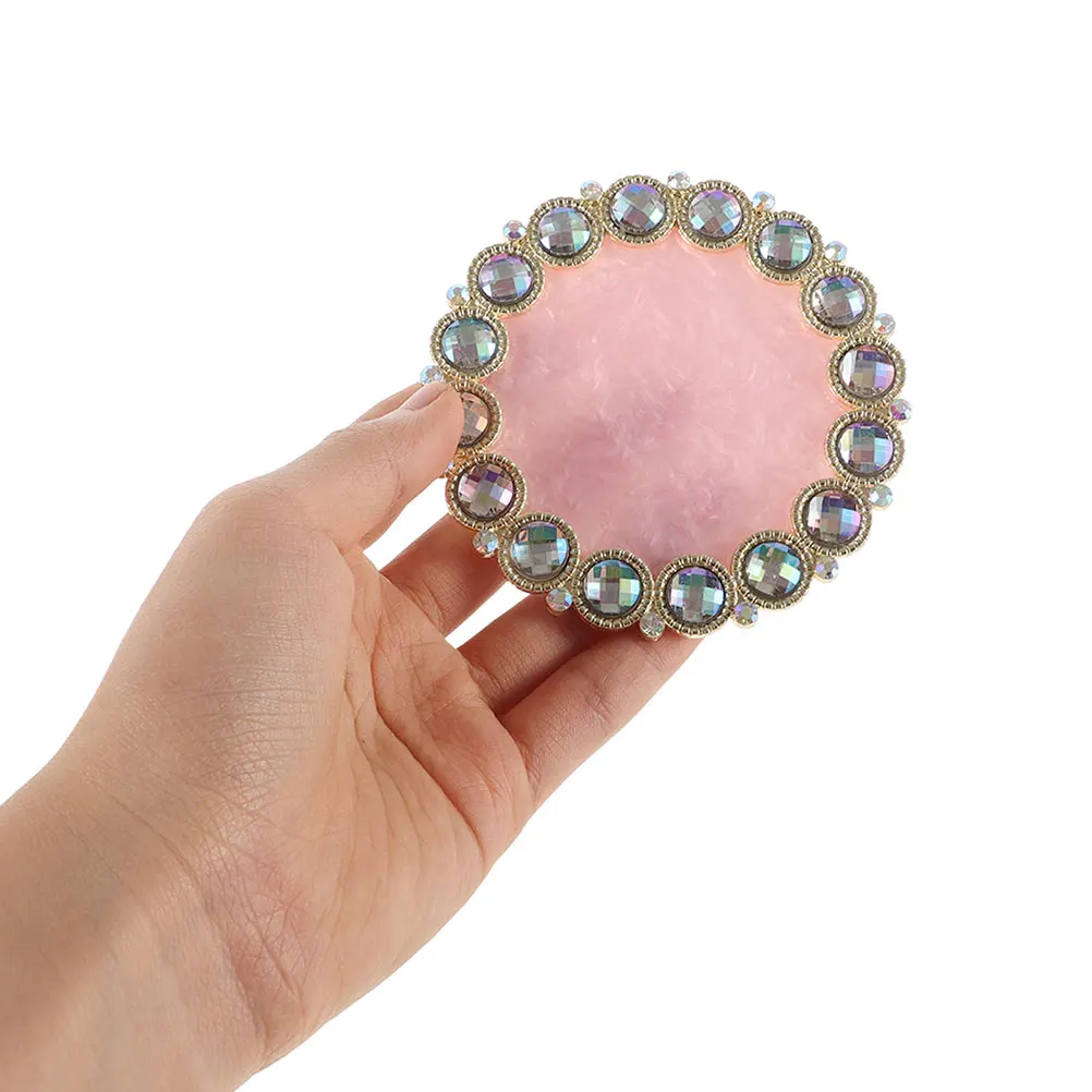 

2Pcs Elegant Resin Nail Art Palette Rhinestone Edge Nail Polish Mixing Tray Portable Manicure Color Mixing Plate