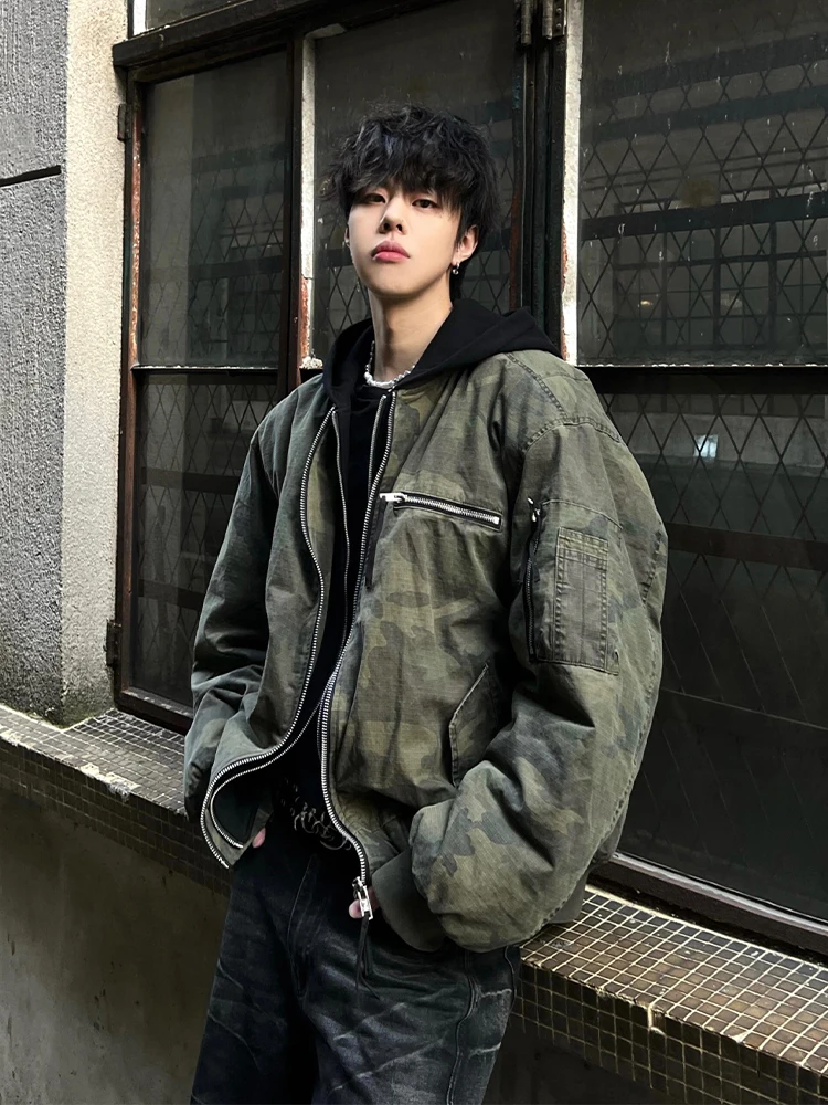 

American Sle Cleanfit Camouflage Thiened Cotton Jaet Men's Winter Heavyweight Bomber Flight Jaet Outerwear