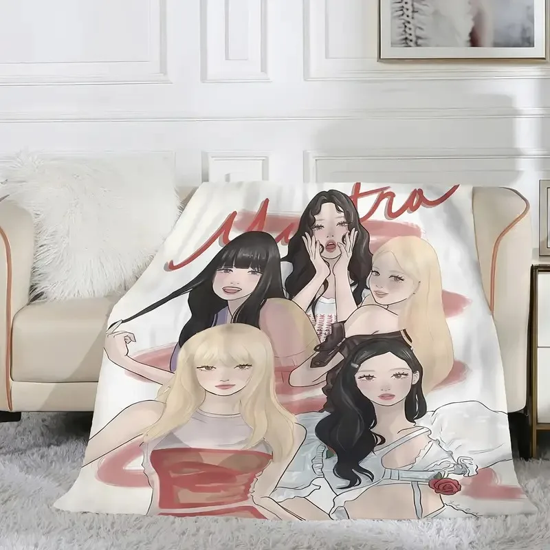 Anime cartoon singer digital-printed polyester Bedroom velvet flannel soft sofa cover blanket Fleece cover blankets for beds