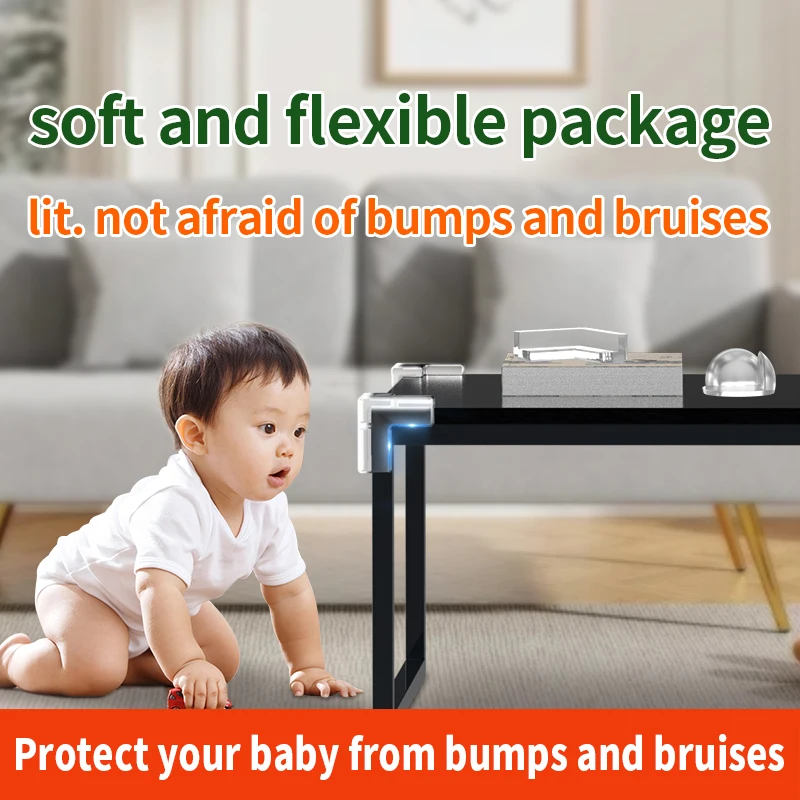 Children'S Anti-Collision Corner Guard Table Corner Edge Edging Safety Home Soft High Elastic Silicone Sticker Transparent