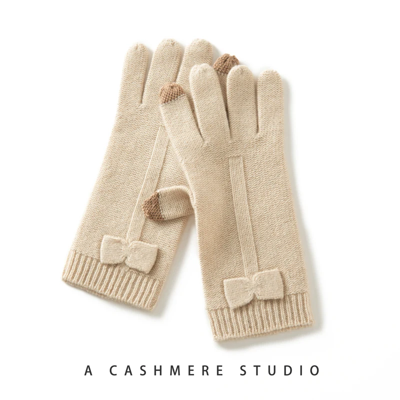 Winter High-Quality Cashmere Touch Screen Gloves Women Soft Warm Stretch Knit Mittens Full Finger Guantes Female Crochet Luvas