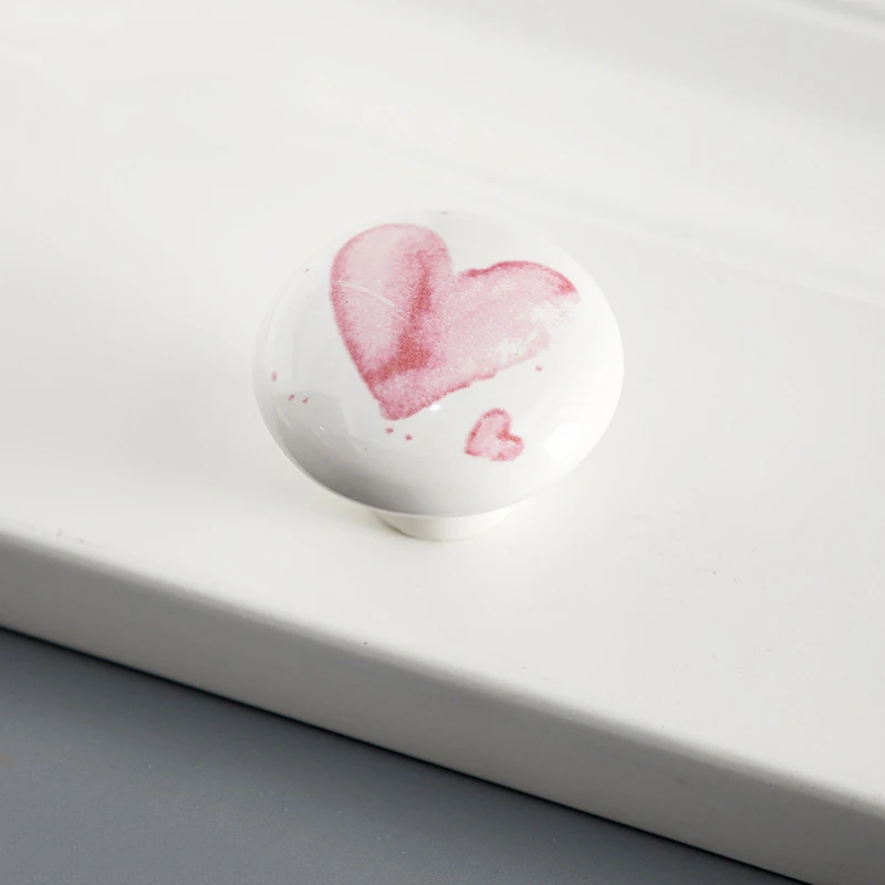 1x Ceramic Drawer Knob Round Nordic Decorative Cute Children Room Handles Pulls for Closet Drawers Dresser Wardrobe Dia 38mm