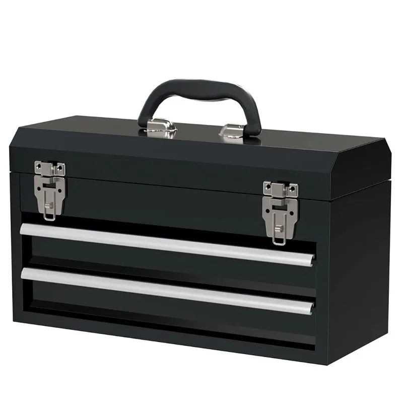 

Customizable metal toolbox with iron drawers, waterproof hardware storage, easy to carry, maintenance toolbox OEM support
