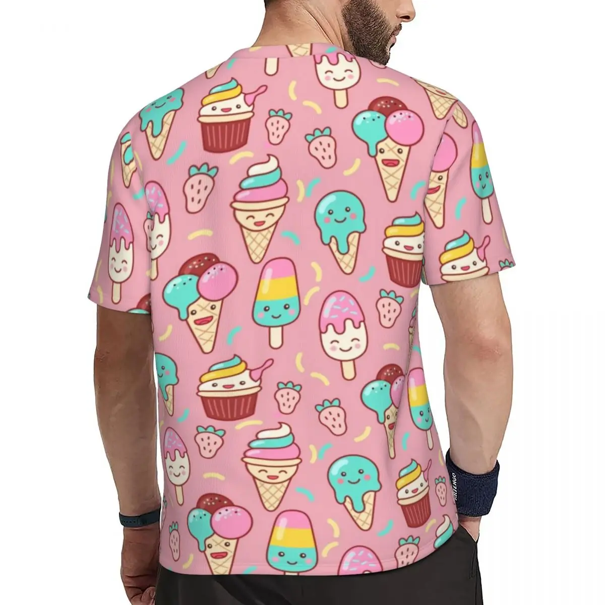 Cute Ice Creams Running T-Shirt Mashup Print Fashion T-Shirts Couple Y2K Fun Tee Shirt Summer Short Sleeve Design Tops