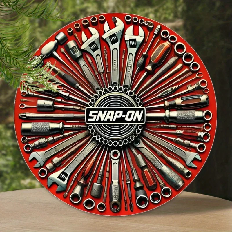 Unique Vintage Aluminum Wall Art Sign Featuring Tool Designs like Wrench and Screwdriver Ideal for Decorating Homes Bars,1pc