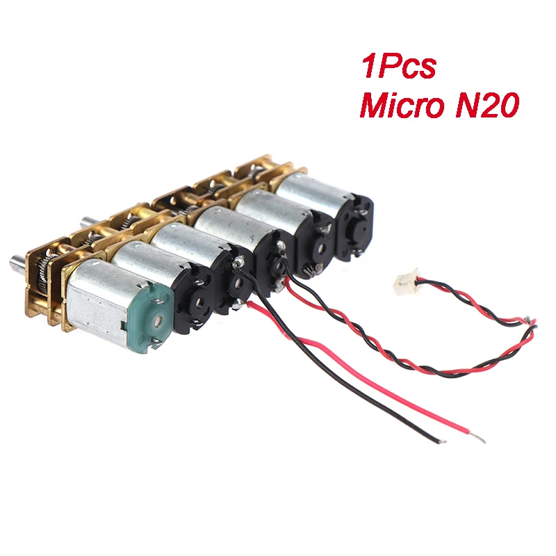 1 peça micro motor de engrenagem n20 redutor de caixa de engrenagens de metal de velocidade lenta motor elétrico brinquedo diy