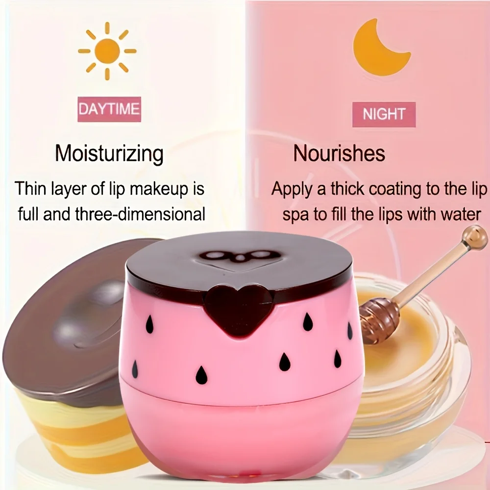 6 scented honeypot lipstick set, honey, strawberry, apple, watermelon, cherry coconut, lipstick propolis moisturizing honey lips