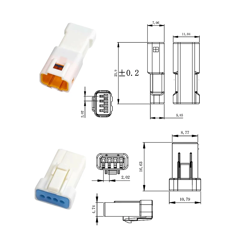 1 Set 2P 3P 4P 6P 8P 0.6 MM Auto Waterproof Wire Plug Male And Female Socket With 15CM Cable JST JWPF Electrical Connectors