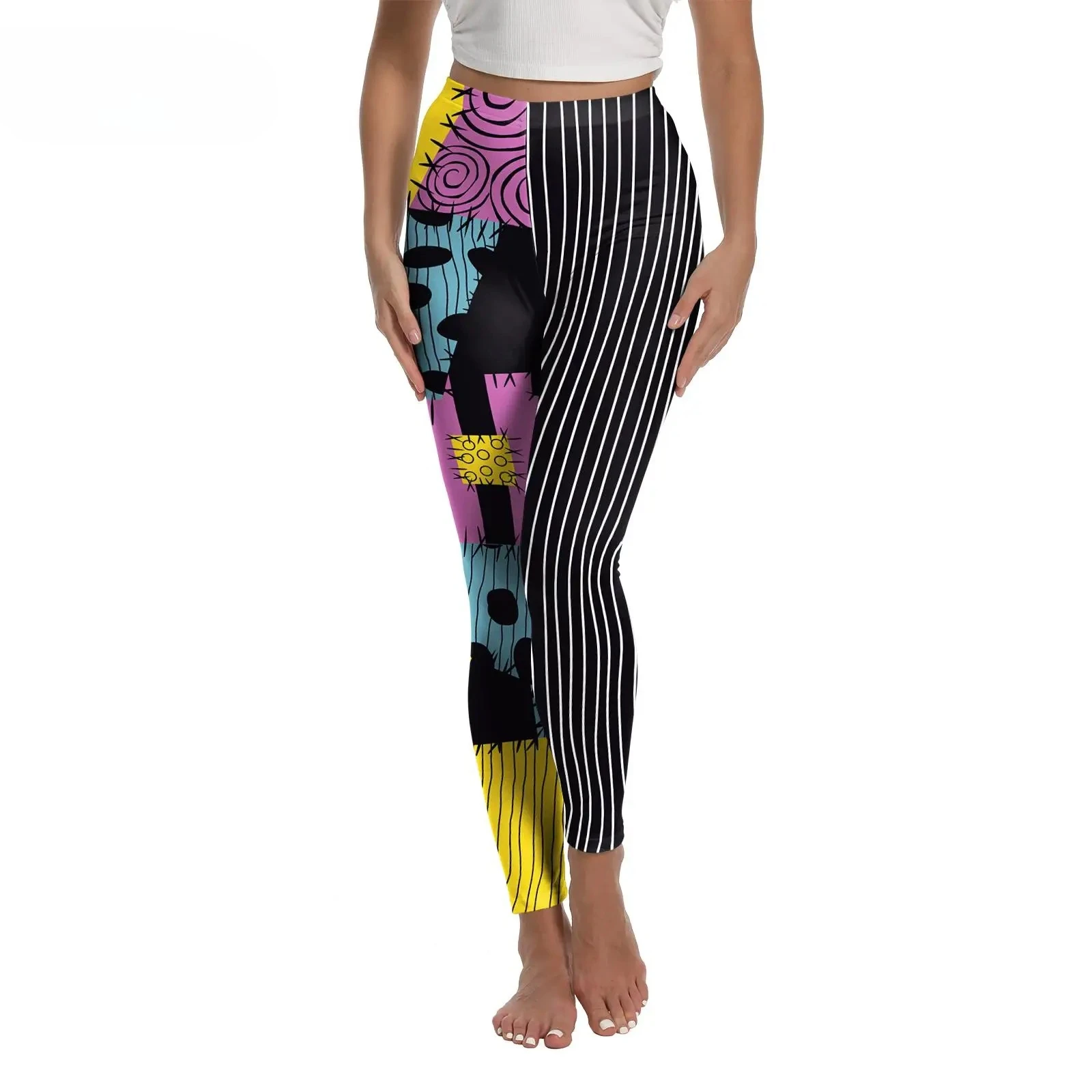 ชุดคอสเพลย์ฮาโลวีนใหม่ กางเกงเลกกิ้งสไตล์ซัลลี่ สำหรับผู้หญิง ชุดวันแห่งความตาย กางเกงคลุมสำหรับงานคาร์นิวัล ปาร์ตี้ ชุดโกธิค