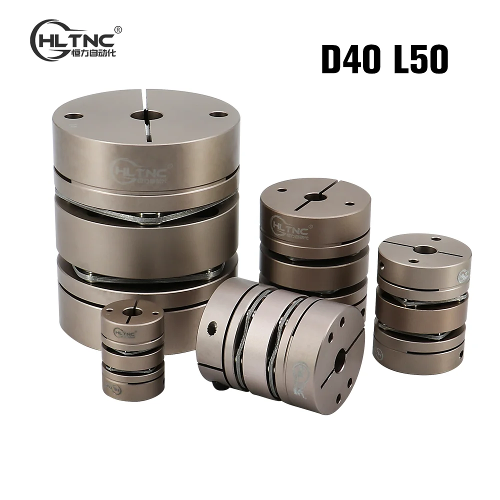 D40L50 6-19 Aluminium flexible coupler high torque double dual diaphragm coupling with elastic connector for cnc 3d printer