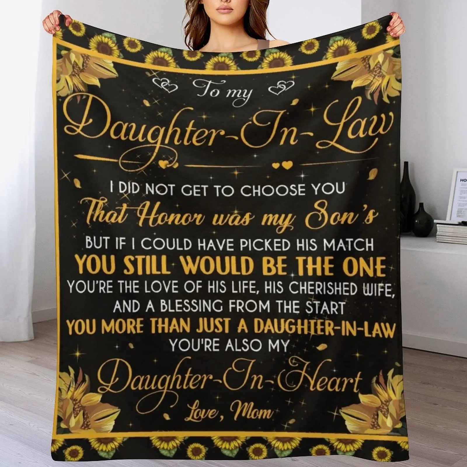 

To My Daughter In Law Throw Blanket Warm Napping Blanket for Office Couch Bed